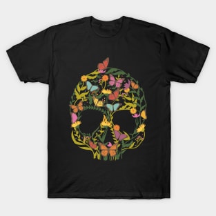 Skull Floral Butterflies T-Shirt